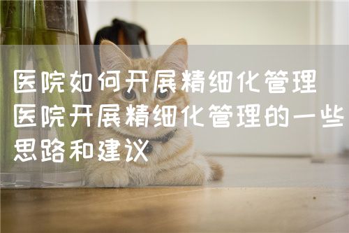 医院如何开展精细化管理（医院开展精细化管理的一些思路和建议）(图1)